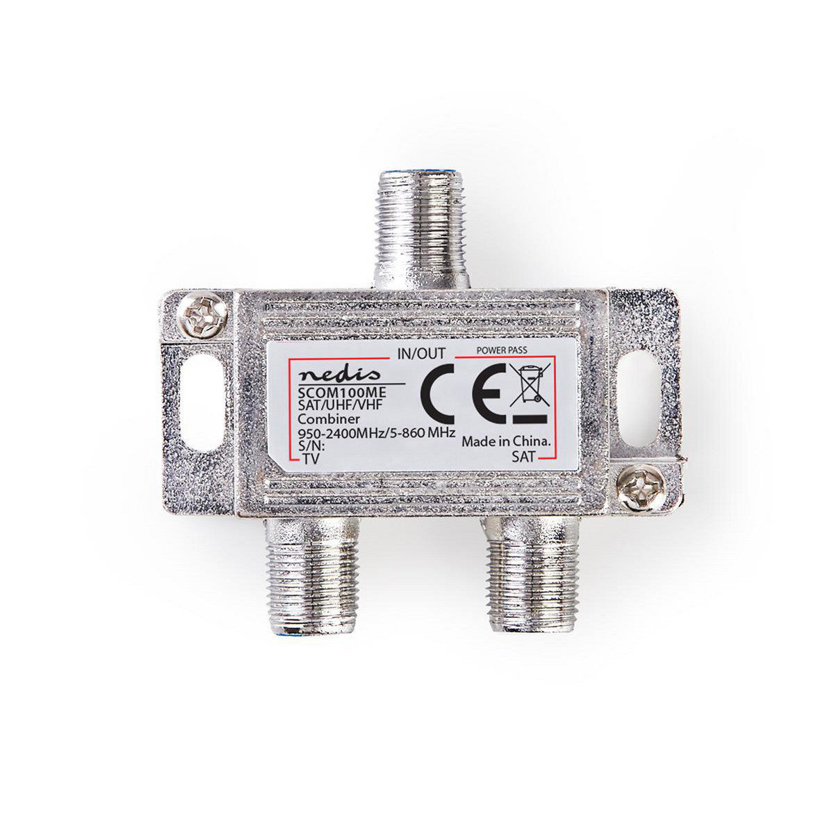 Combinador Satélite | De 2 a 1 Conector F Vhf/uhf: 5-860 MHz Satélite: 950-2400