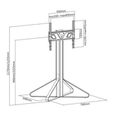 Soporte TV de Suelo | 49-70 " 40 kg Diseño V-vorm 43 - 65 35 Fixed Design Acero / Aluminio Negro Soportes