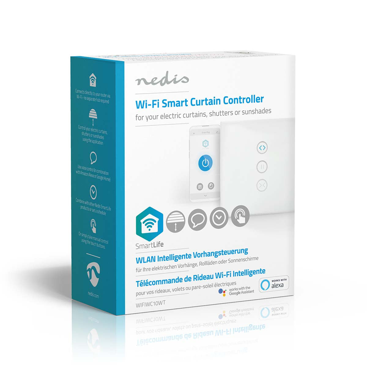 Interruptor de Pared Inteligente con Wi-fi | Controlador Cortinas, Persianas o Parasoles