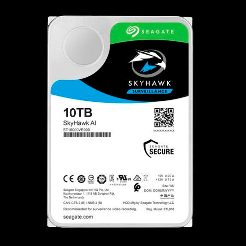 Disco Duro Seagate Skyhawk - Capacidad 10 TB Interfaz Sata 6 Gb/s Hasta 32 Transmisiones de Inteligencia Artificial Modelo St10