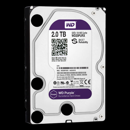 Disco Duro - Capacidad 2 TB Interfaz Sata 6 Gb/s Modelo Wd20purx Especial Para Videograbadores Suelto o Instalado en DVR