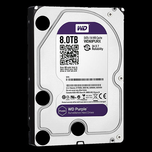 Disco Duro Western Digital - Capacidad 8 TB Interfaz Sata 6 Gb/s Modelo Wd80purx Especial Para Videograbadores Suelto o Instala