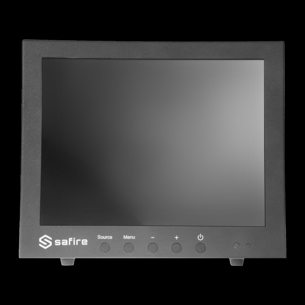 Monitor Safire LED 10" - Diseñado Para Videovigilancia Formato 4:3 VGA, Hdmi, BNC Loop y Audio Resolución 1024x768 Altavoces In