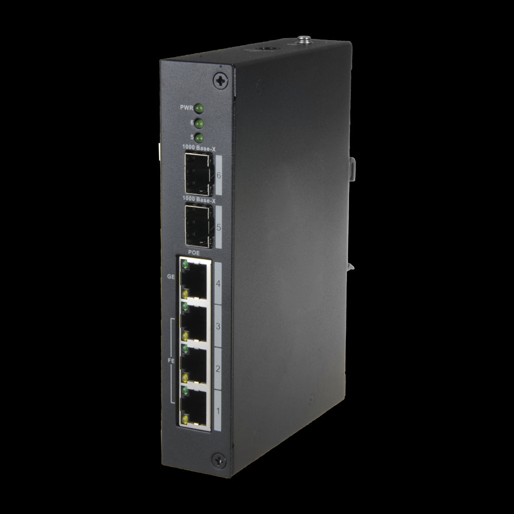 Switch PoE X-security - 4 Puertos + 2 SFP de Fibra Velocidad 10/100 Mbps 60W Puerto / 30W 1-3 Máximo 96W Hi-poe Ieee802.3at (Po