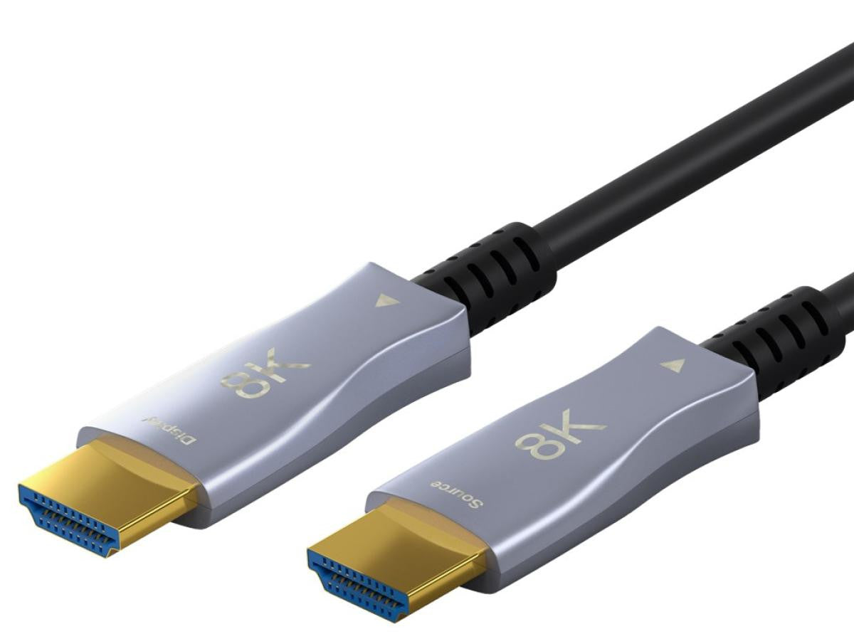 Cable Hdmi 2.1 de Fibra Óptica 8K@60hz de 20m conector plata