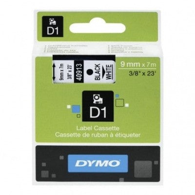 Cinta Rotuladora Autoadhesiva Dymo D1 Negro-blanco 9MM X 7 Metros Para Rotuladoras Label Manager