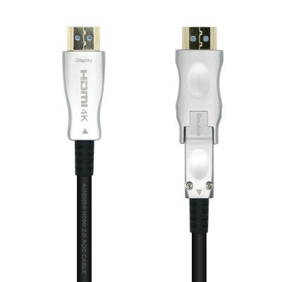 Cable Hdmi V2.0 AOC (Active Optical Cable) Desmontable Premium Alta Velocidad / HEC 4K@60hz 4:4:4 18gbps, A/m-d/a/m, Negro, 15