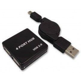 HUB usb 2.0 de 4 Puertos con cable retráctil