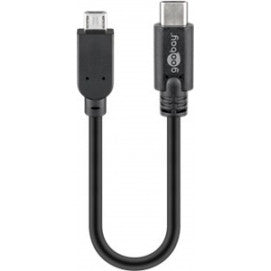 Cable Usb C a Micro 2.0 de 0.2 Metros Negro