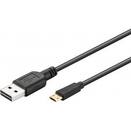 Cable Micro usb 2.0 Reversible de 1 Metro Negro Cables