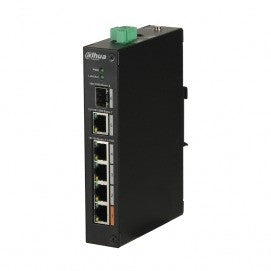 Switch Rango Temp Extendida Hi-poe 4 Puertos 10/100 +1 Uplink Gigabit +1sfp 60W 802.3at Layer 2