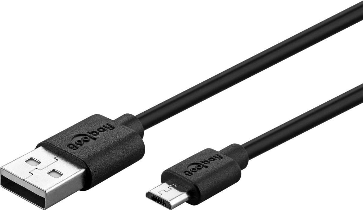 Cable de carga y sincronización micro USB negro de 1m