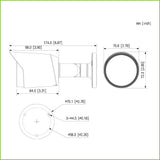 Tubular HDCVI 4EN1 2M 1080P DN ICR IR30m 0Lux 3.6mm IP67 AUDIO MIC