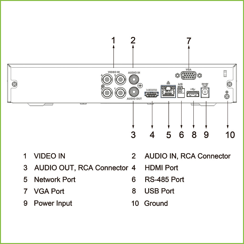 XVR DE 4 CANALES DAHUA 5EN1 H265 4ch 1080N/720P@25ips +1IP SERIE 4 DE METAL NEGRO