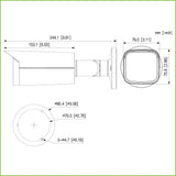 Tubular IP H265 4M FULL COLOR 2.0 WDR140dB Starlight LED60m 2.8mm IP67 ePoE SD AUDIO MIC E/S AI