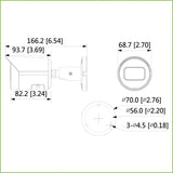 Tubular IP H265 5M DN WDR Starlight IVS 3DNR IR30m 3.6mm IP67 PoE