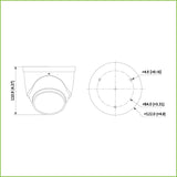 Domo IP TiOC H265 8M WDR IVS SMD Iluminación 30m 2.8mm IP67 PoE MIC AUDIO E/S AI