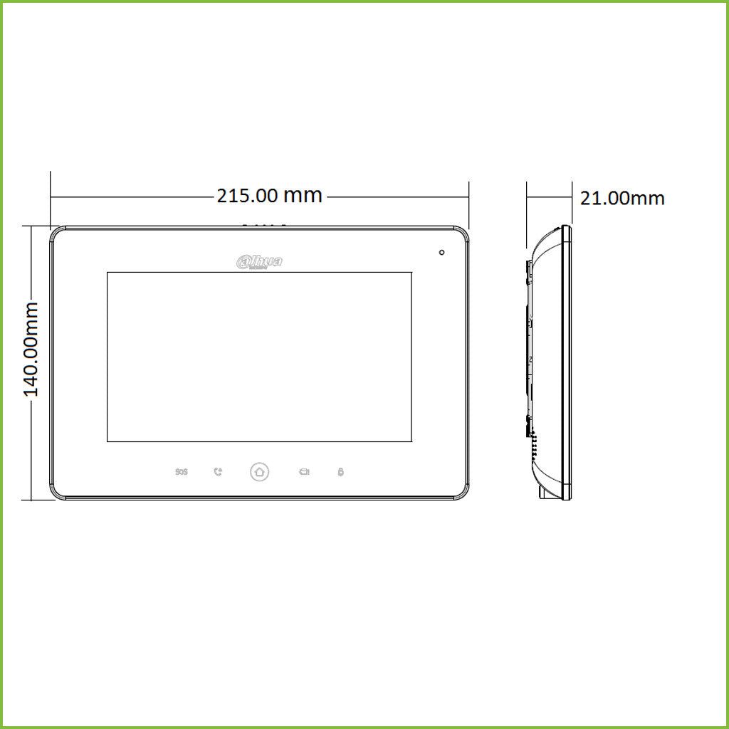 Monitor Interior 7 de Superficie para Videoportero IP WIFI PoE SD 6E 1S Alarma Negro