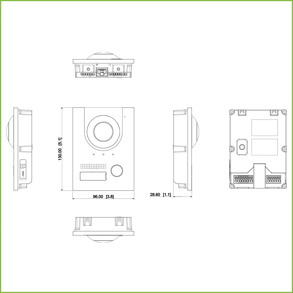 Estación Exterior para Videoportero IP 2-hilos/RJ45 PoE con Cámara 2MP IP65 IK07 160º Fisheye