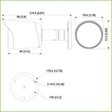 Tubular HDCVI 4EN1 2M 1080P FULL COLOR 2.0 WDR Starlight LED20m 3.6mm IP67