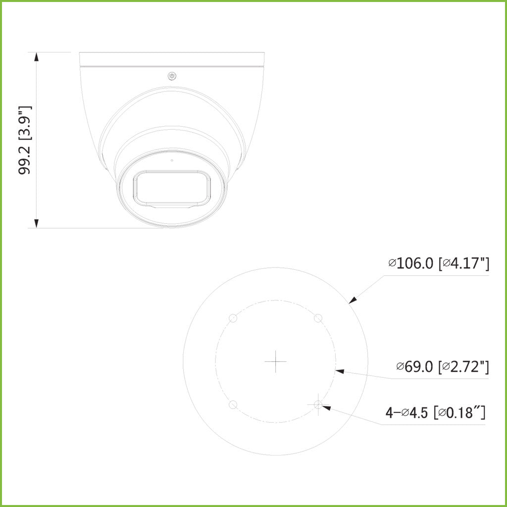 Domo HDCVI 4EN1 2M 1080P DN ICR WDR Starlight IR50m 0Lux 2.8mm IP67 AUDIO MIC