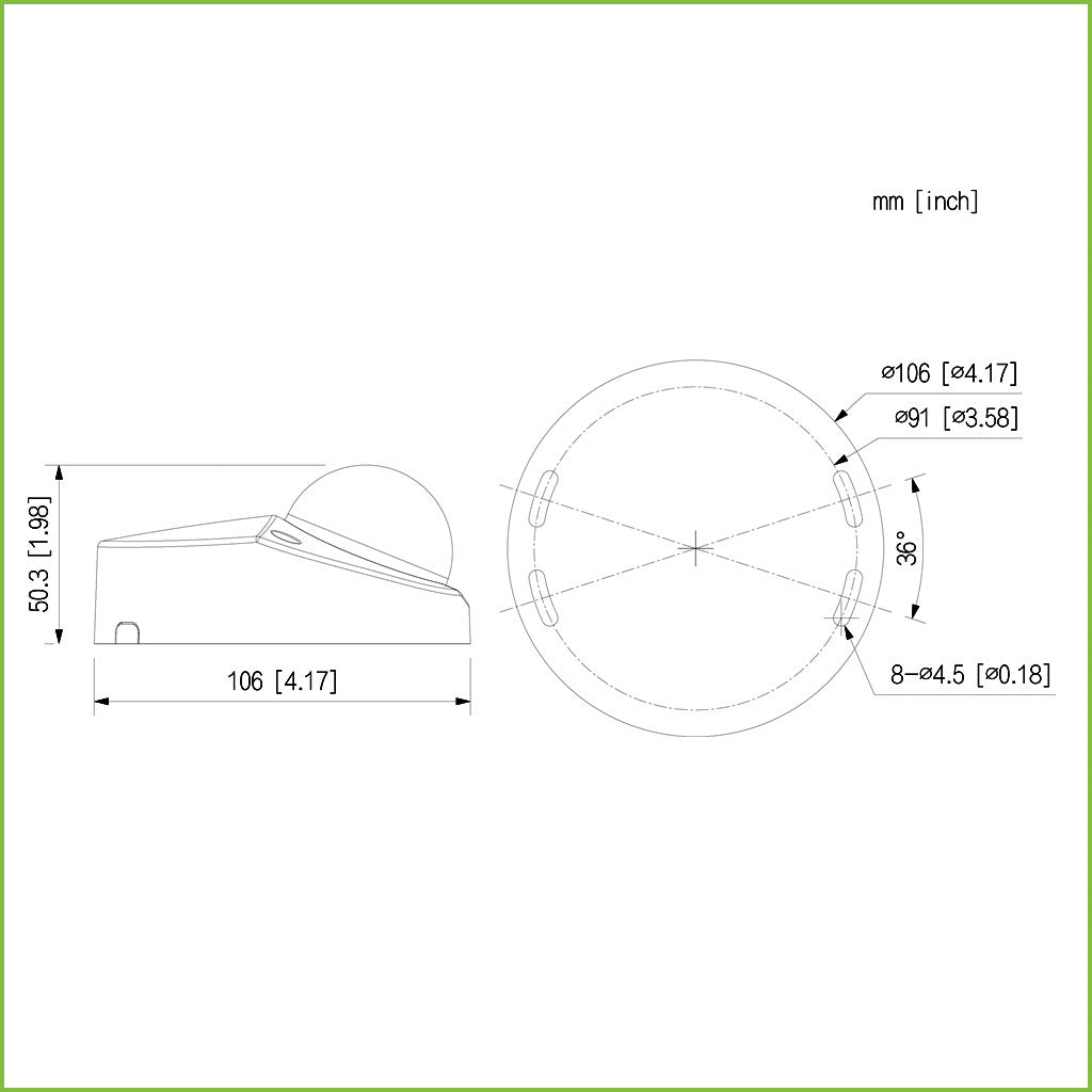 Domo HDCVI 4EN1 2M 1080P DN ICR dWDR IR20m 2.8mm IP67 IK10 MIC