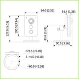 Cubo IP H265 2MP DN IR10m 2.8mm PIR Audio SD E/S MIC