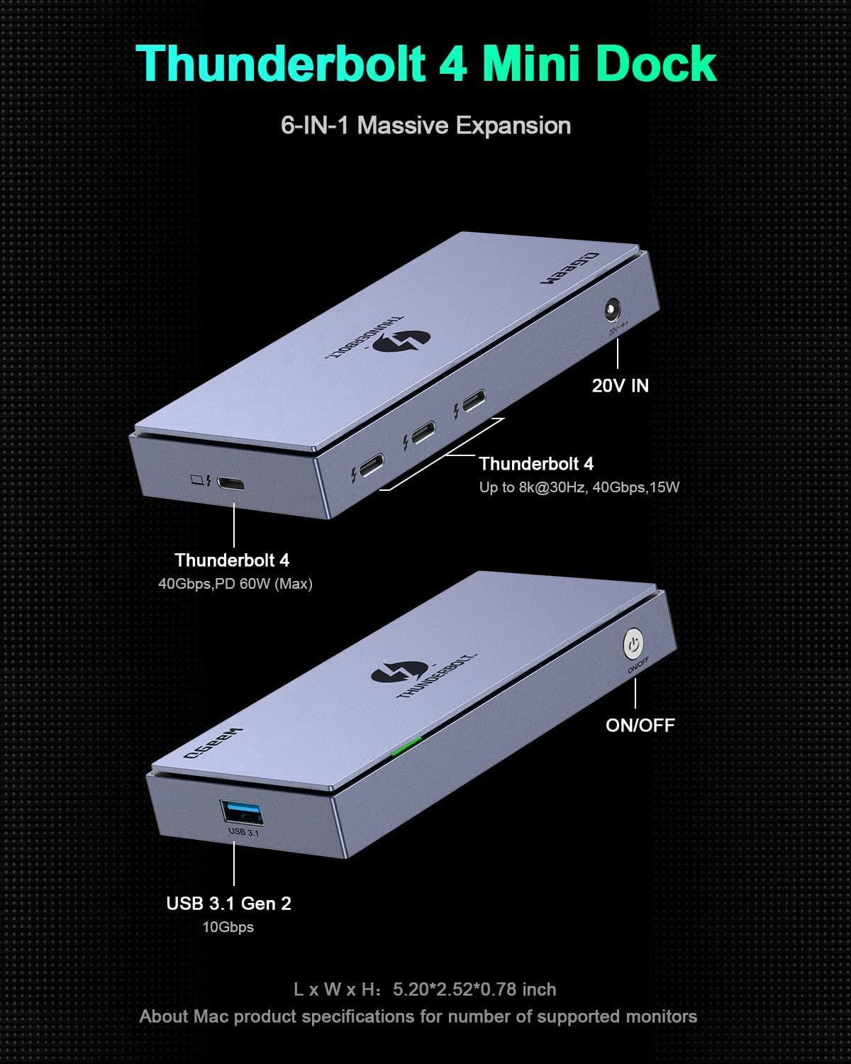 Mini Docking Station (6 en 1, Thunderbolt 4)