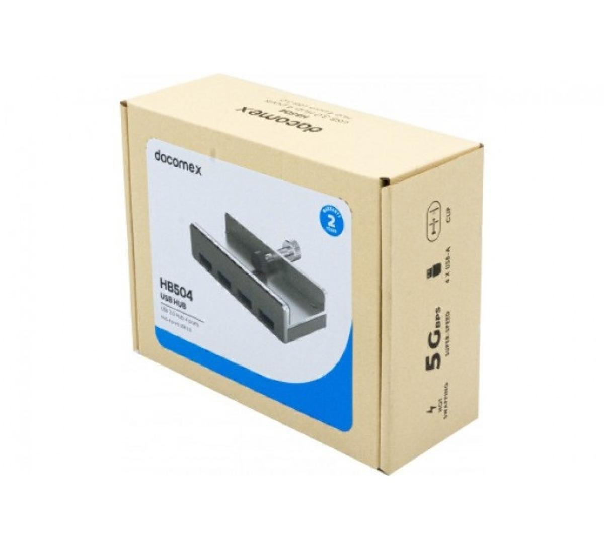 Hub 4 puertos USB 3.0 clip-on de aluminio