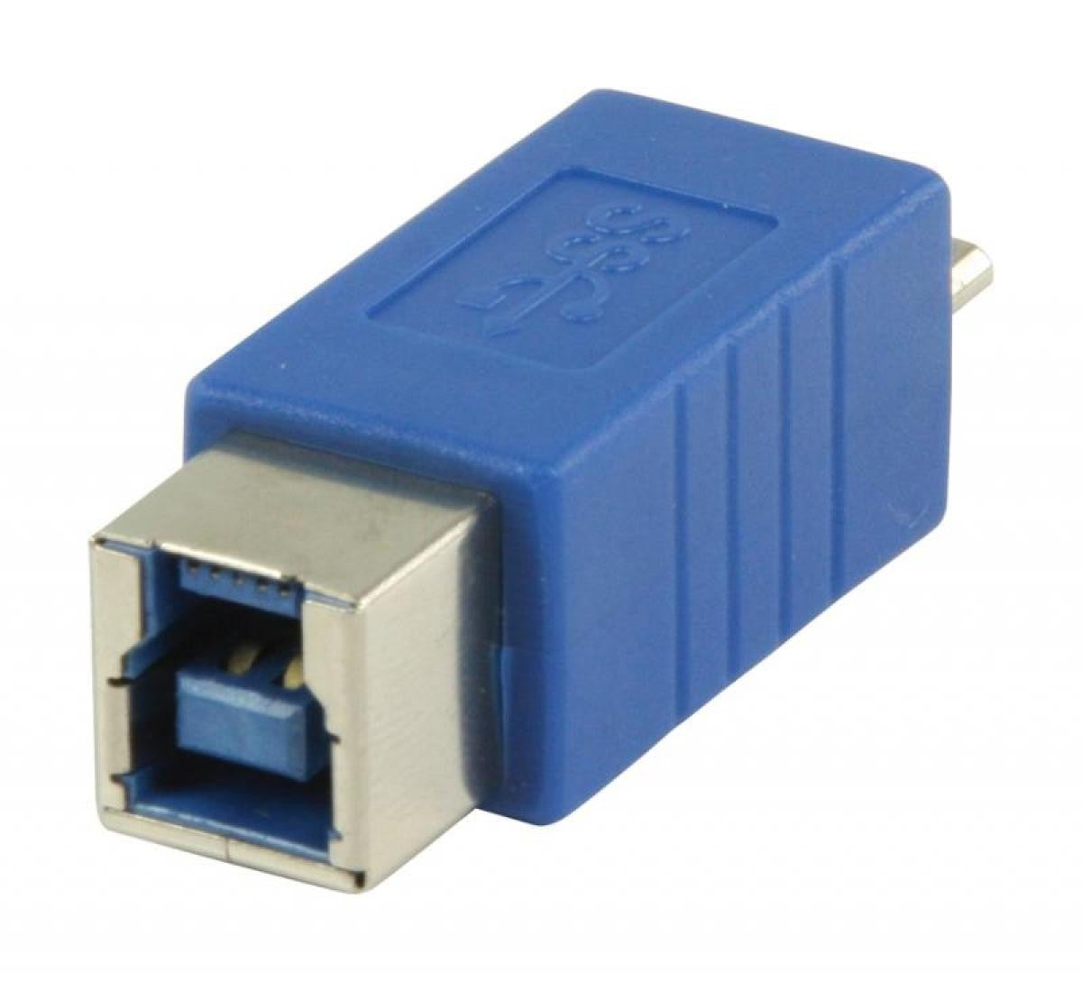 Adaptador USB 3.0 de micro USB B macho a USB B hembra en color azul