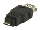 Adaptador USB 2.0 de micro USB B macho a USB A hembra en color negro