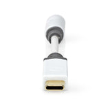 Cable adaptador de USB C macho a Mini Jack 3.5mm hembra blanco de 0.1m