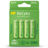 Pack de 4 pilas recargables AA de 2600mAh de capacidad.