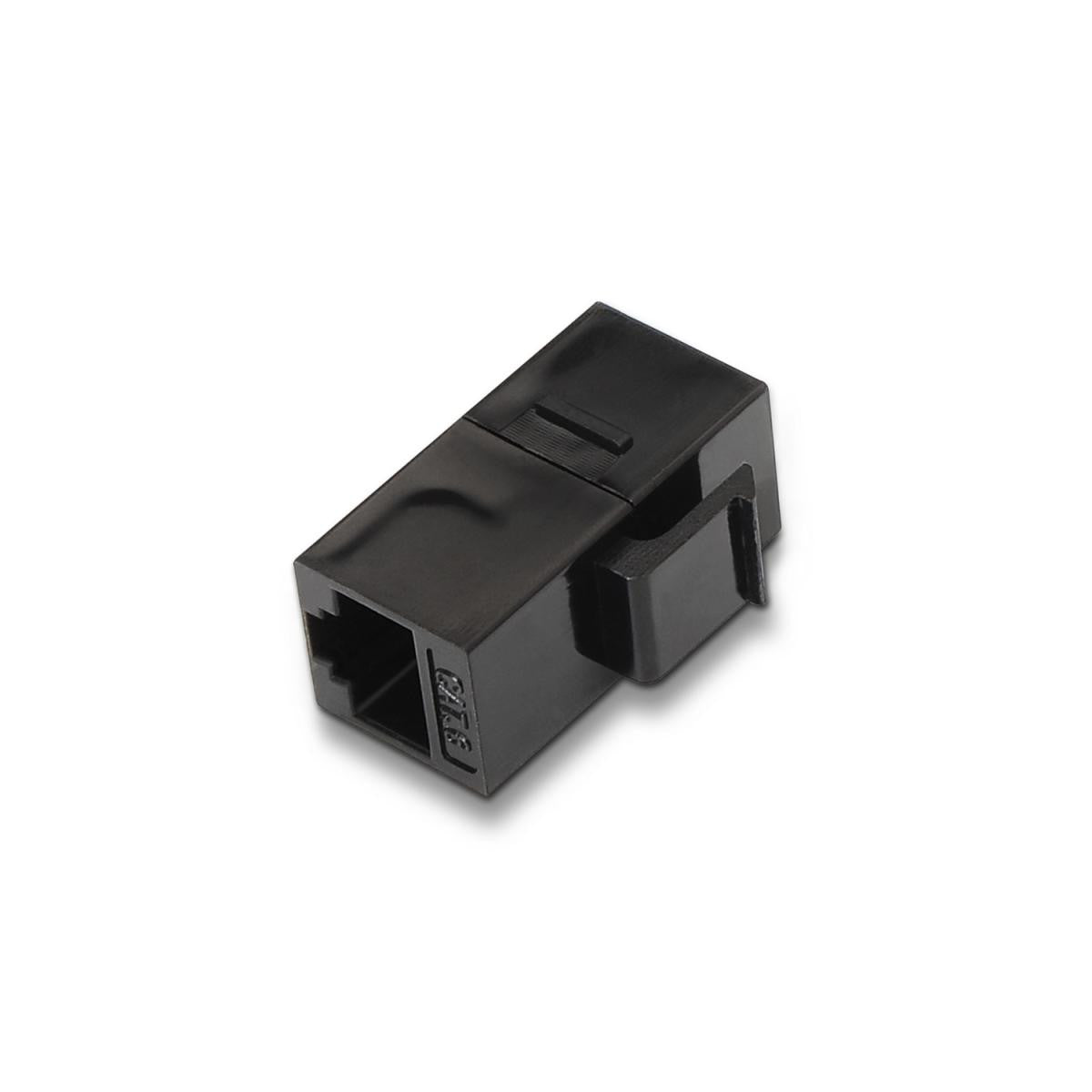 Conector de empalme de RJ45 hembra / hembra color negro