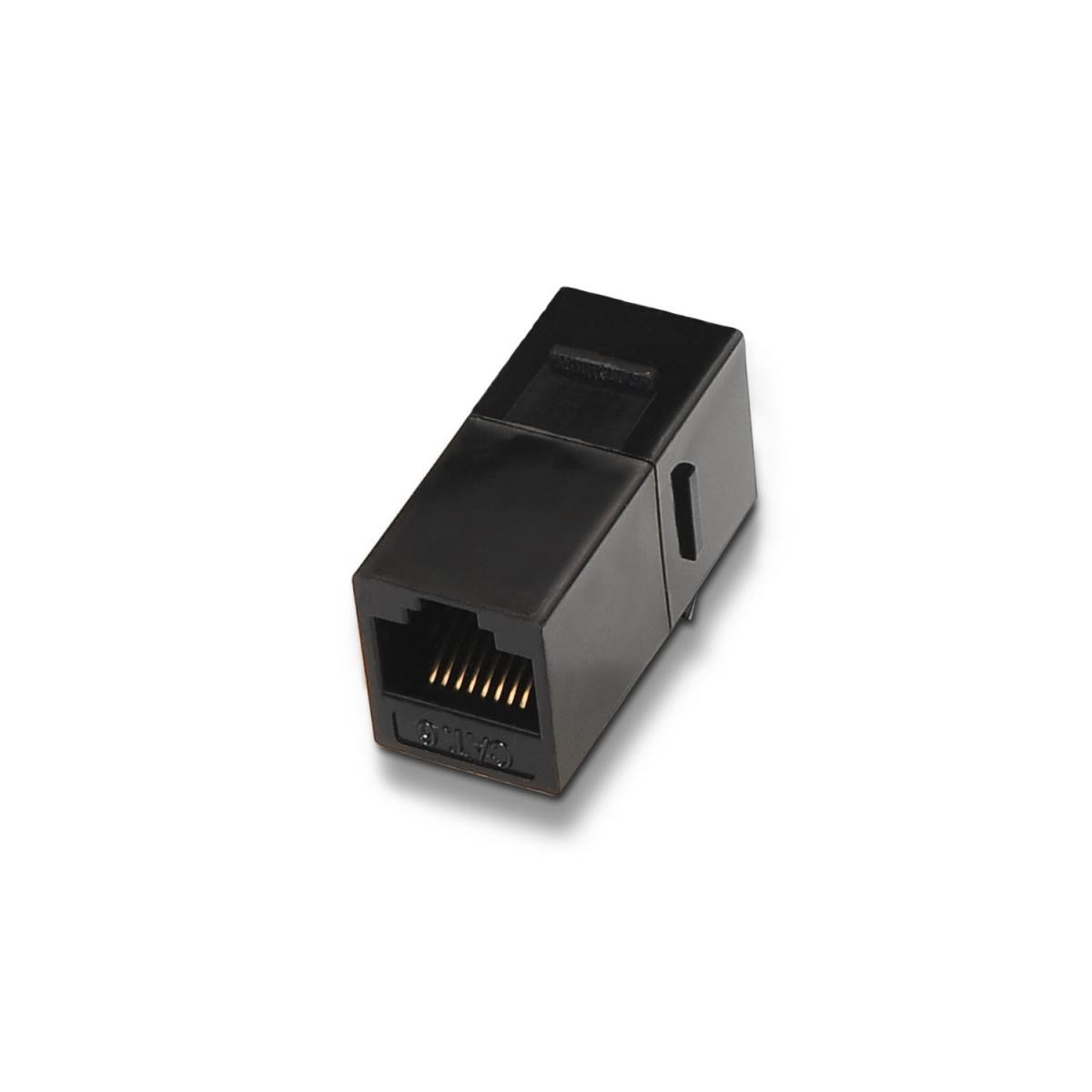 Conector de empalme de RJ45 hembra / hembra color negro