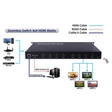 Matrix Hdmi 4x4 con Soporte Videowall 2x2 a 1080p Matrices