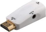 Mini Conversor de Hdmi a VGA con Audio Color Blanco