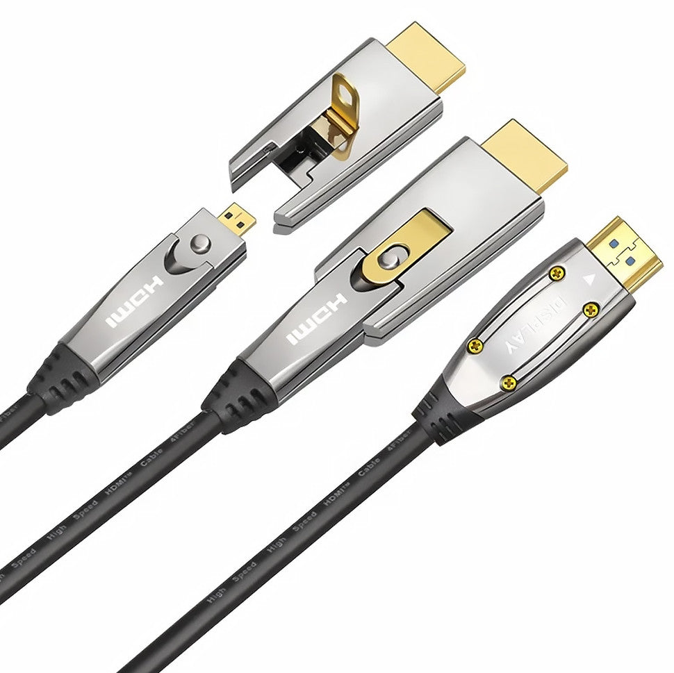 Cable HDMI 2.0 4k con conductor de fibra y un conector desmontable - De distintas medidas