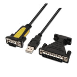 Cable conversor de USB a Serie RS232 macho negro de 1.8m