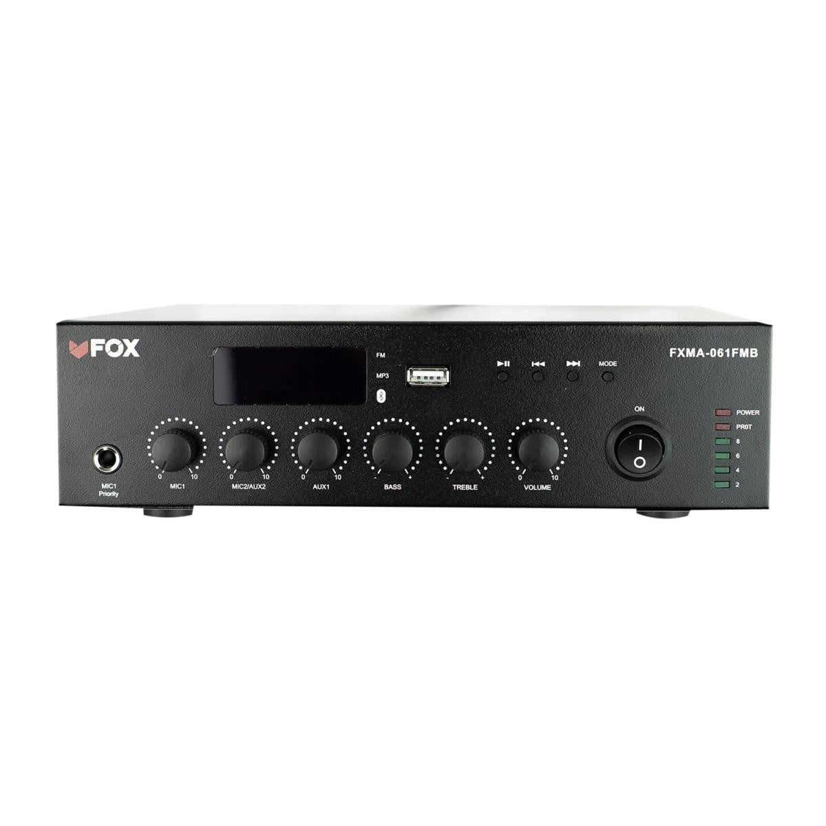 Amplificador mixer FOX FXMA-061FMB con bluetooth, radio y MP3 player integrados