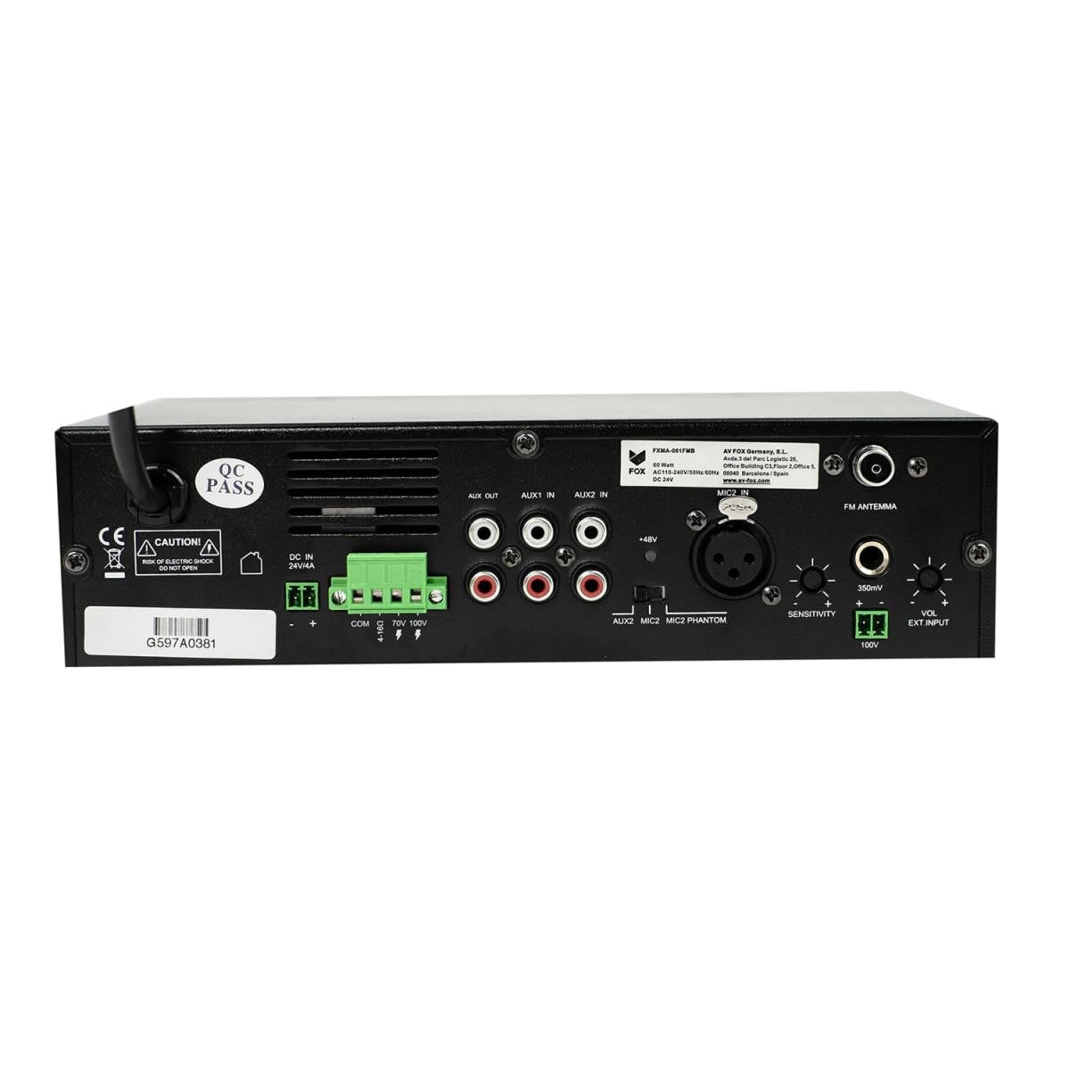 Amplificador mixer FOX FXMA-061FMB con bluetooth, radio y MP3 player integrados