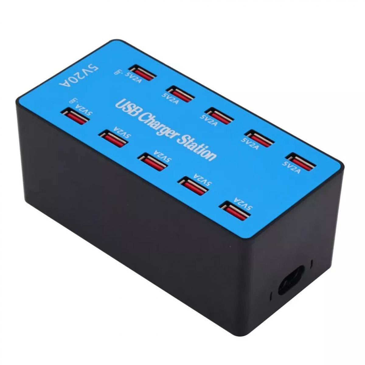 Cargador de escritorio inteligente de 10 puertos USB 20A