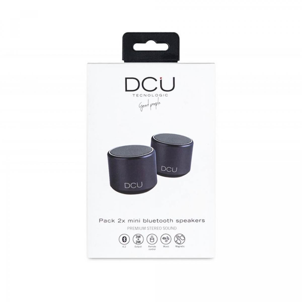 Pack de 2 mini altavoces Bluetooth con función manos libres y control remoto para fotos.