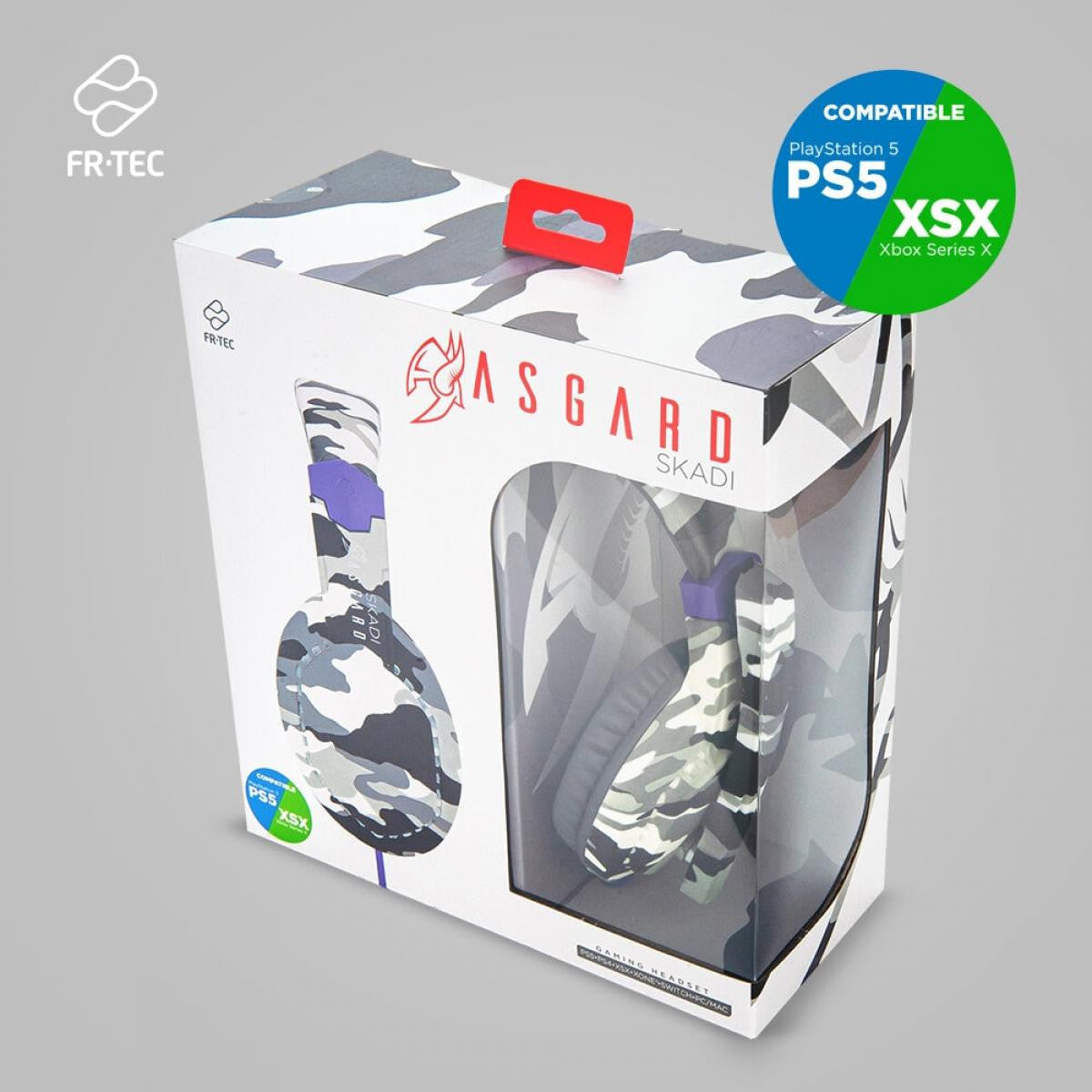 Auriculares Gaming ASGARD NJÖRD FR-TEC con micrófono camuflaje gris