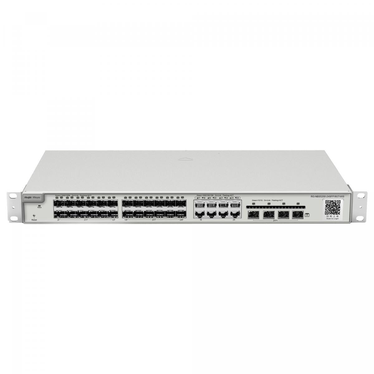 Reyee Switch Cloud Capa 2+ de 24 puertos SFP Gigabit  (8 Puertos Combo RJ45) y 4 puertos SFP+ 10 Gbps