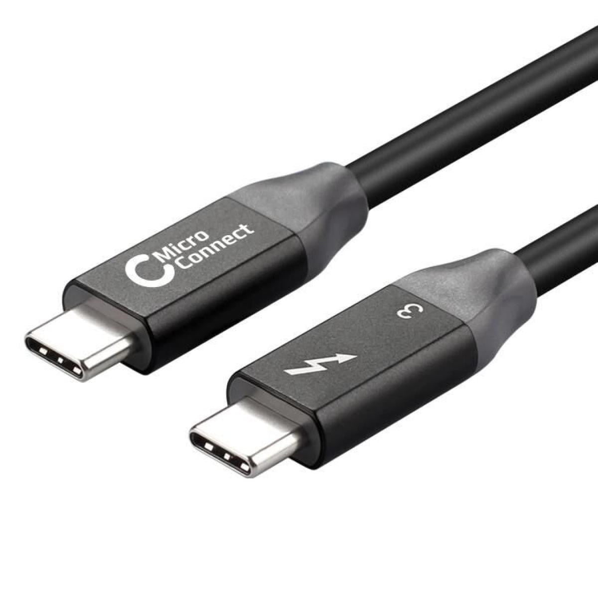 Cable Thunderbolt 3, macho a macho de 1m | 20 Gbits/s | 100W | 4K60Hz | Negro