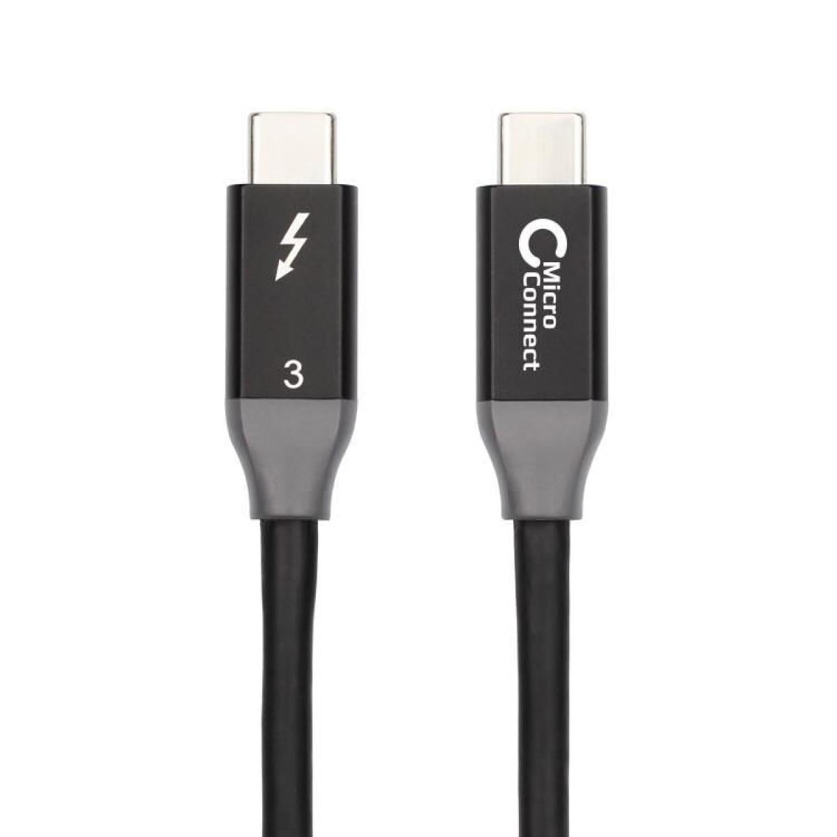 Cable Thunderbolt 3, macho a macho de 1m | 20 Gbits/s | 100W | 4K60Hz | Negro