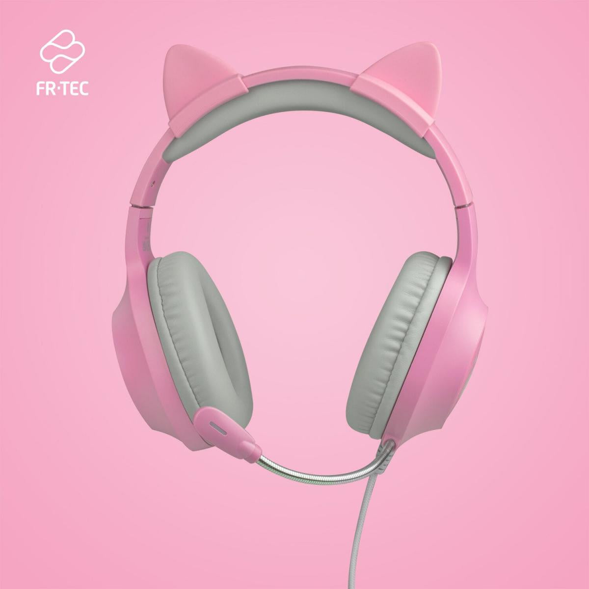 Auriculares Gaming Rosas TANOOKI Kawaii única para gamers o streamers de FR-TEC