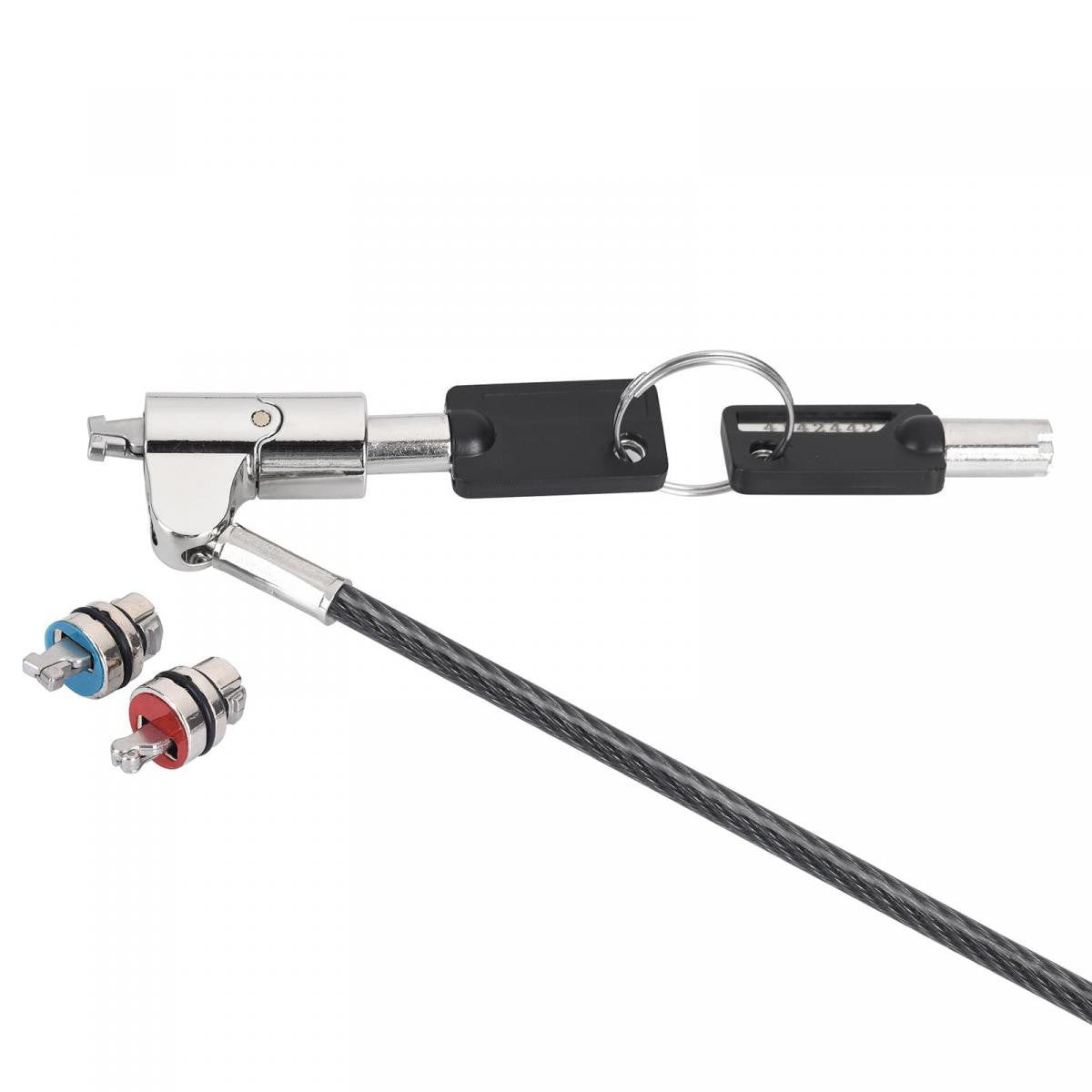 Cable de seguridad UNIVERSAL con cerradura con llave 3 en 1 de 1,8m de longitud.