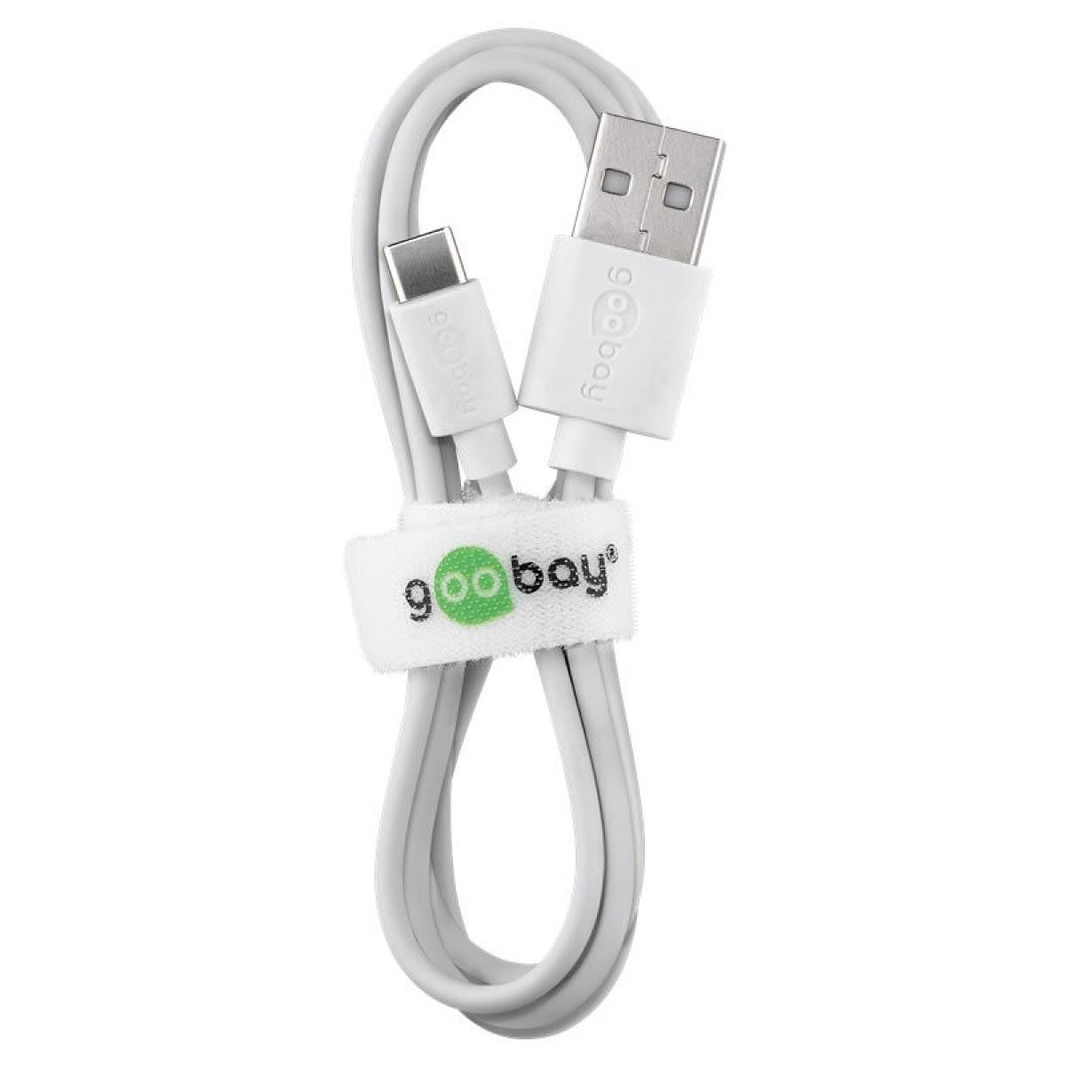 Cable de carga y sincronización USB-C a USB-A macho de 2m Blancos